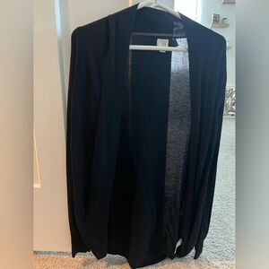Black Open Front Cardigan